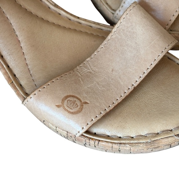 Born Lenore Nude Tan Womens Platform Wedge Sandals Size 8 - Picture 9 of 9